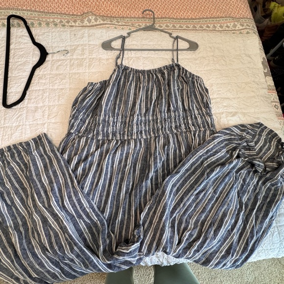 Old Navy Navy and White Striped romper - Picture 2 of 5